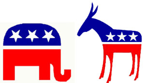 Republican and Democratic Party Symbols