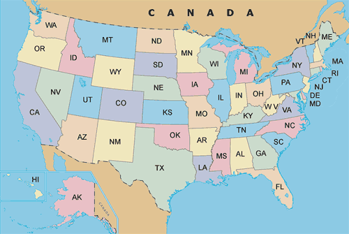 Map of United States