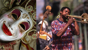 jazz and mardi gras mask